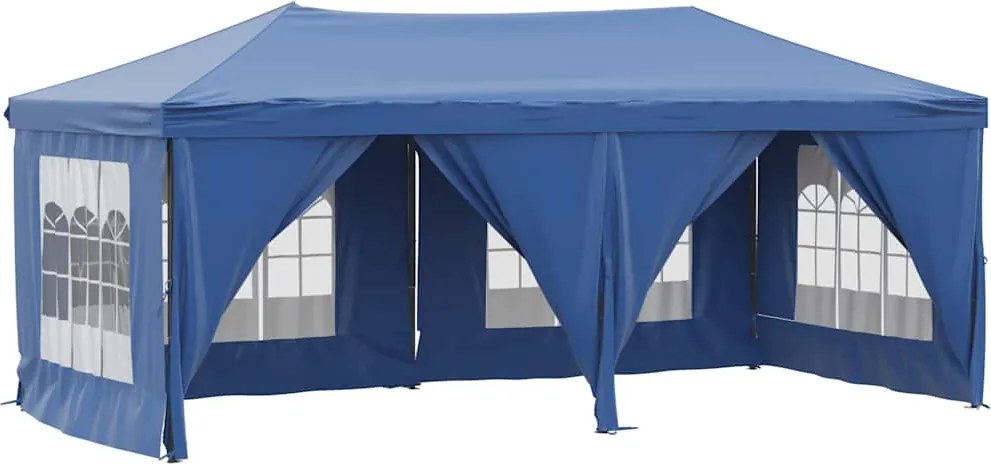 vidaXL Cort pliabil pentru petrecere, pereți laterali, albastru, 3x6 m