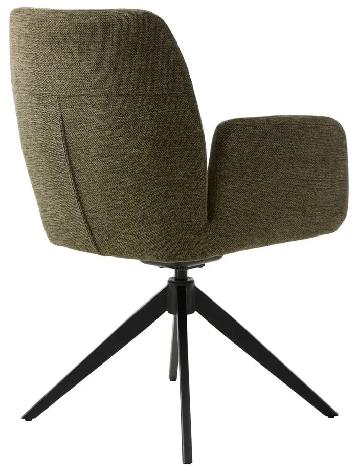 Scaun de sufragerie verde cu cotiere tapițat Roxana – Unique Furniture