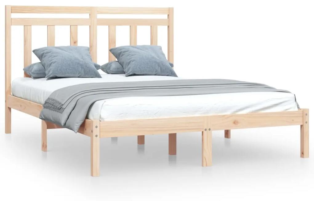 3105230 vidaXL Cadru de pat, 140x190 cm, lemn masiv