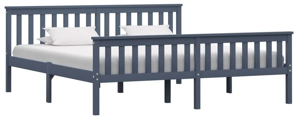 283231 vidaXL Cadru de pat, gri, 180 x 200 cm, lemn masiv de pin