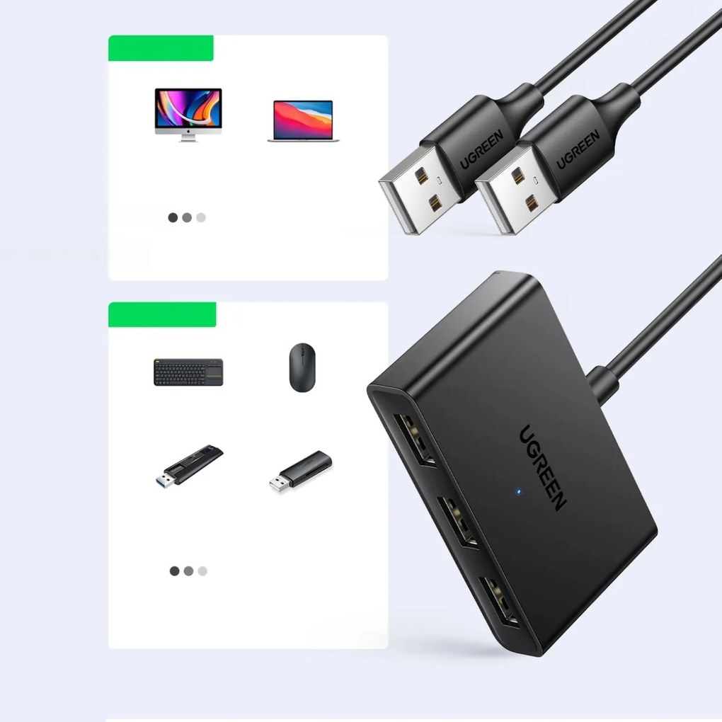 Hub multiport 2XUSB 3.0 IN la 4xUSB 3.0 OUT UGREEN 30768