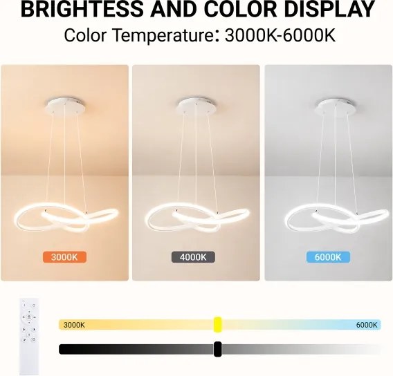 Brilagi - LED dimabil lustră suspendată pe cablu INFINITY LED/55W/230V 50x50 cm albă + telecomandă