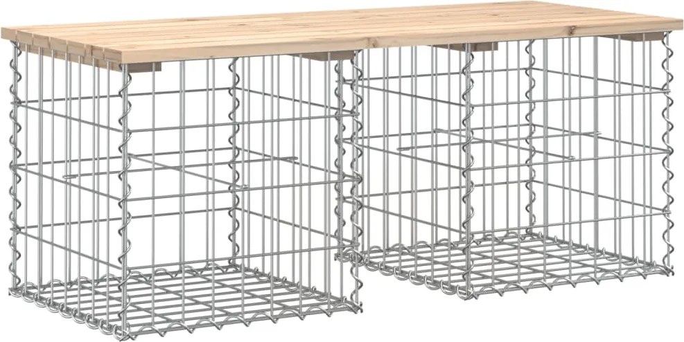 vidaXL Bancă de grădină, design gabion, 103x44x42cm, lemn masiv de pin
