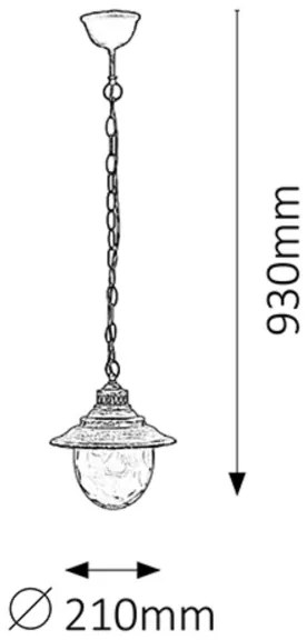 Rabalux 8678 - Exterior Lustra BARCELONA 1xE27/60W/230V