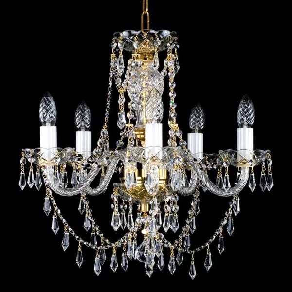 Candelabru cristal Bohemia 5 brate, diam. 50cm Sulika V CE