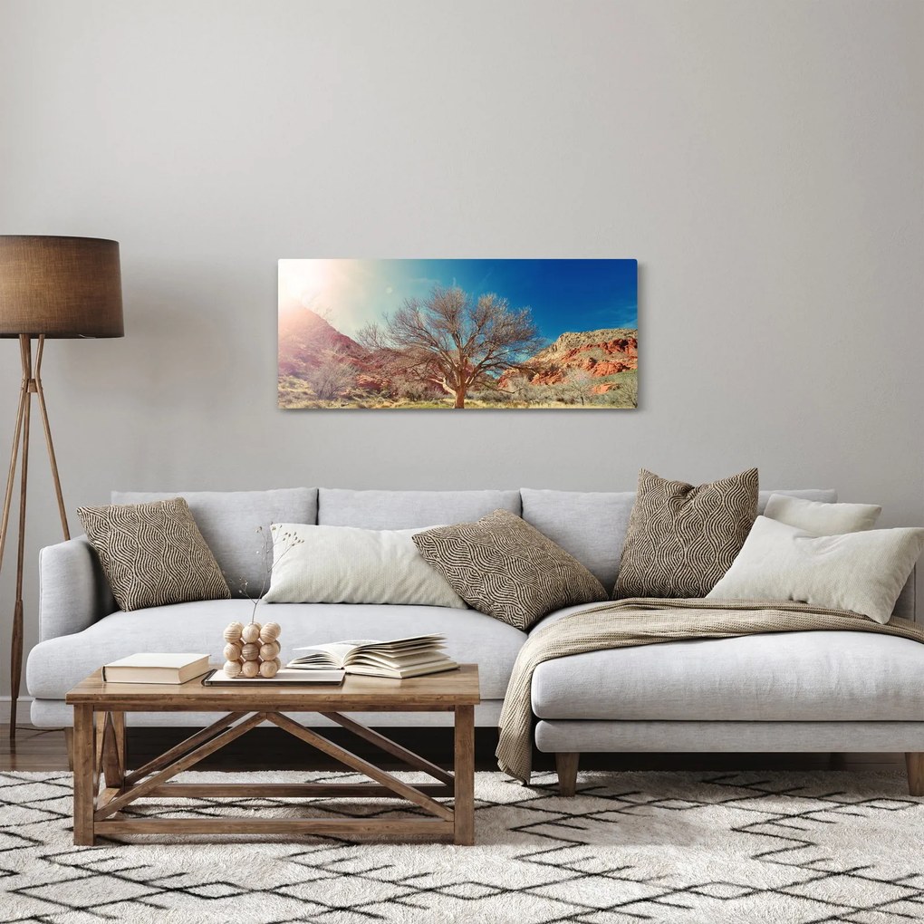 Tablou cu cu copac în deșert (120x50 cm)