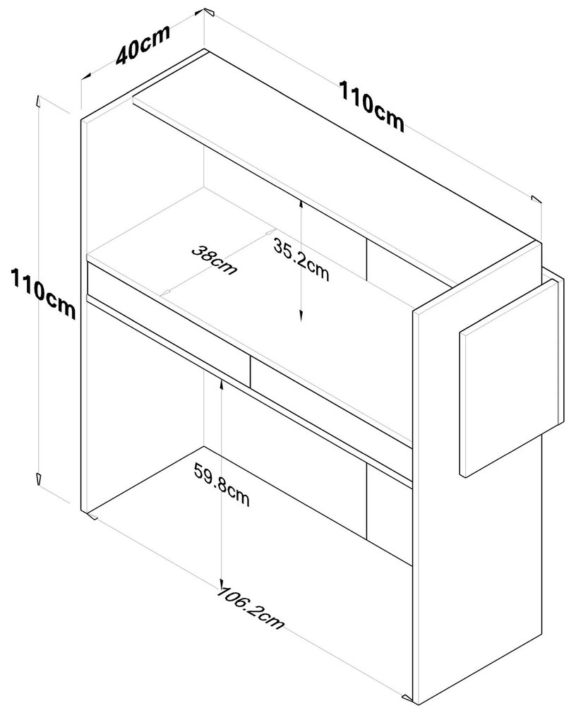 Masă PC Pemola (albă + marmură neagră). 1094523