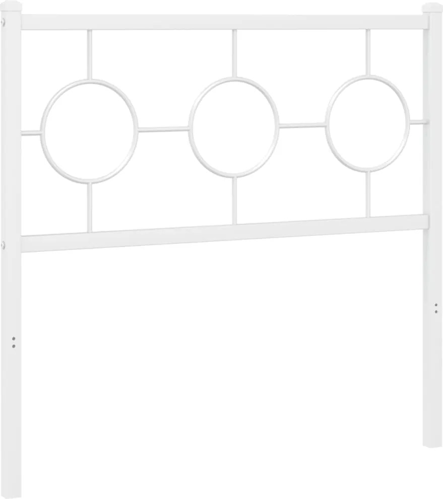 vidaXL Tăblie de pat de schimb metalică, alb, 90 cm