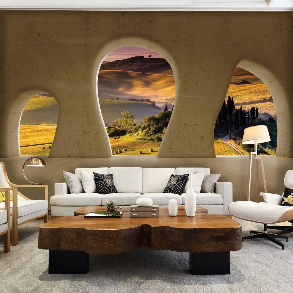 Fototapet - Fereastra - Toscania (152,5x104 cm)