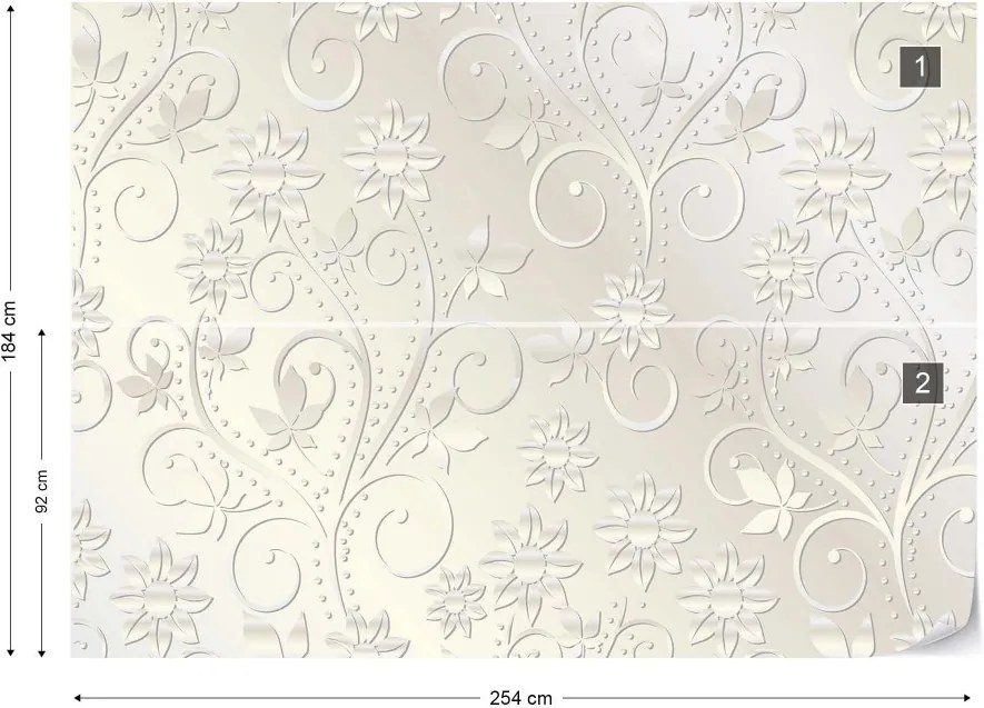 Fototapet GLIX - Pearlescent Floral Pattern + adeziv GRATUIT Tapet nețesute - 254x184 cm