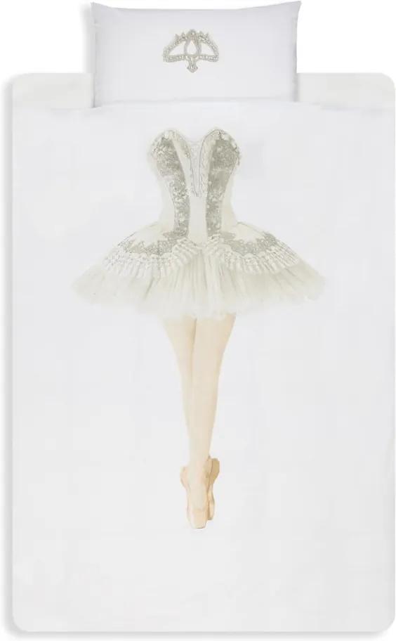 Lenjerie de pat de o persoană, din bumbac Snurk Ballerina, 140 x 200 cm