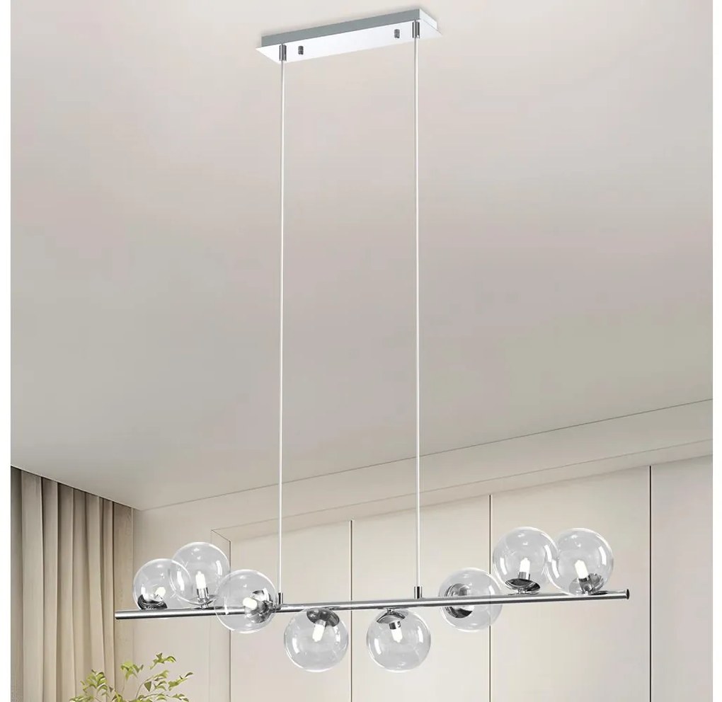 ONLI - Lustră suspendată cu cablu KIMBERLY 8xG9/6W/230V crom lucios