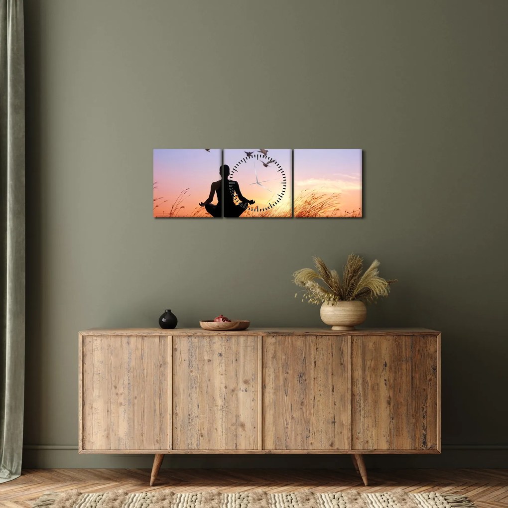 Tablou - Meditații (cu ceas) (90x30 cm)