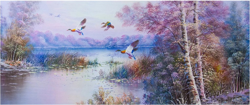 Tablou - Sosirea toamnei, pictură în ulei (120x50 cm)