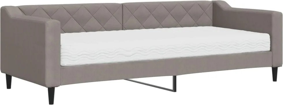 vidaXL Pat de zi cu saltea, gri taupe, 80x200 cm, textil
