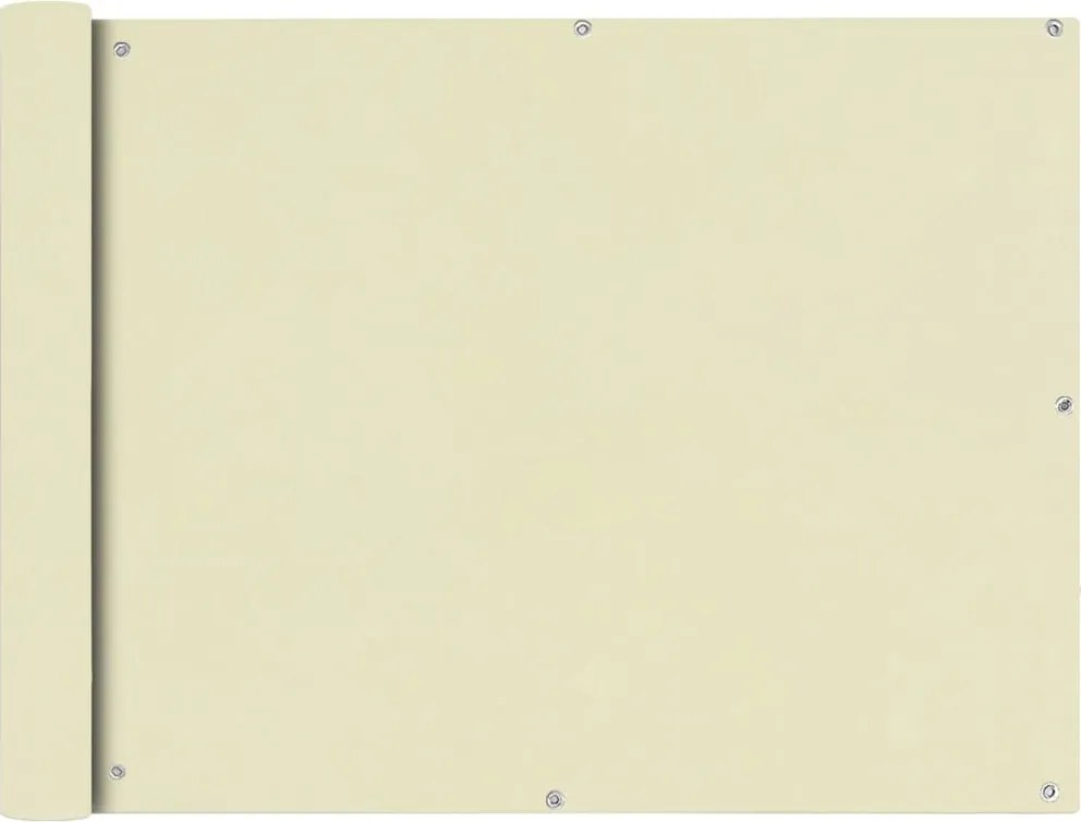 vidaXL Prelată pentru balcon din țesătură oxford, 90x600cm, crem