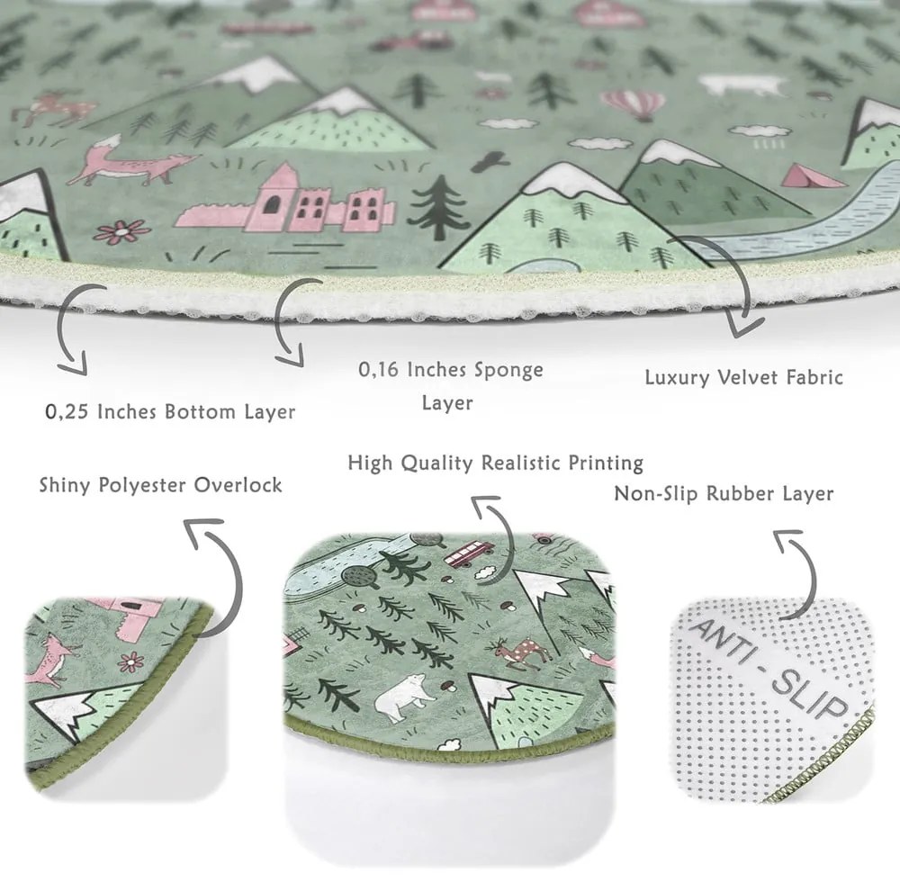 Covor pentru copii verde ø 100 cm Comfort – Mila Home