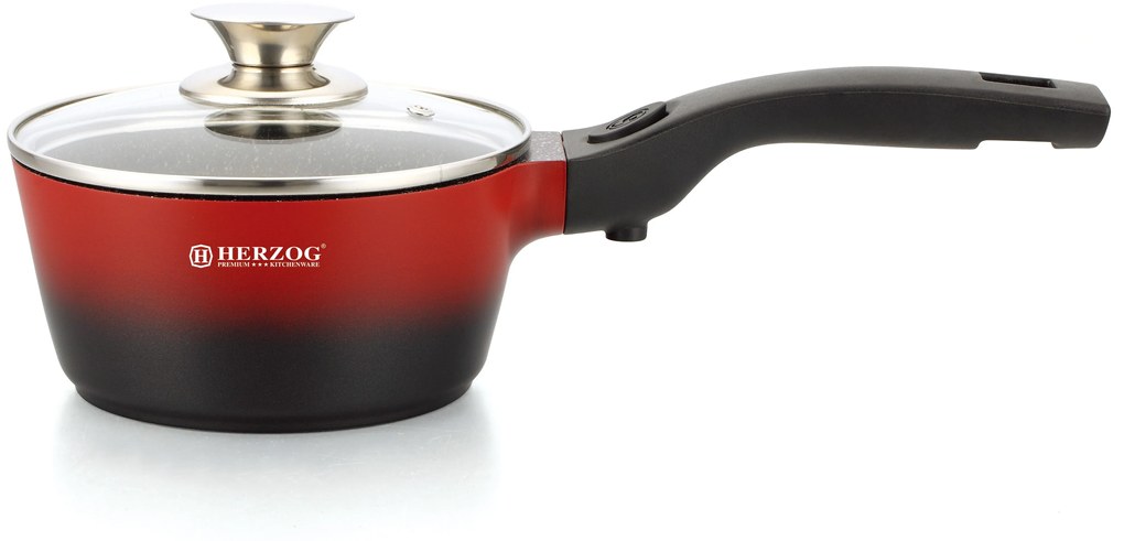 Set Oale marmorate 16 piese Herzog HR-ST16M - Negru-Rosu