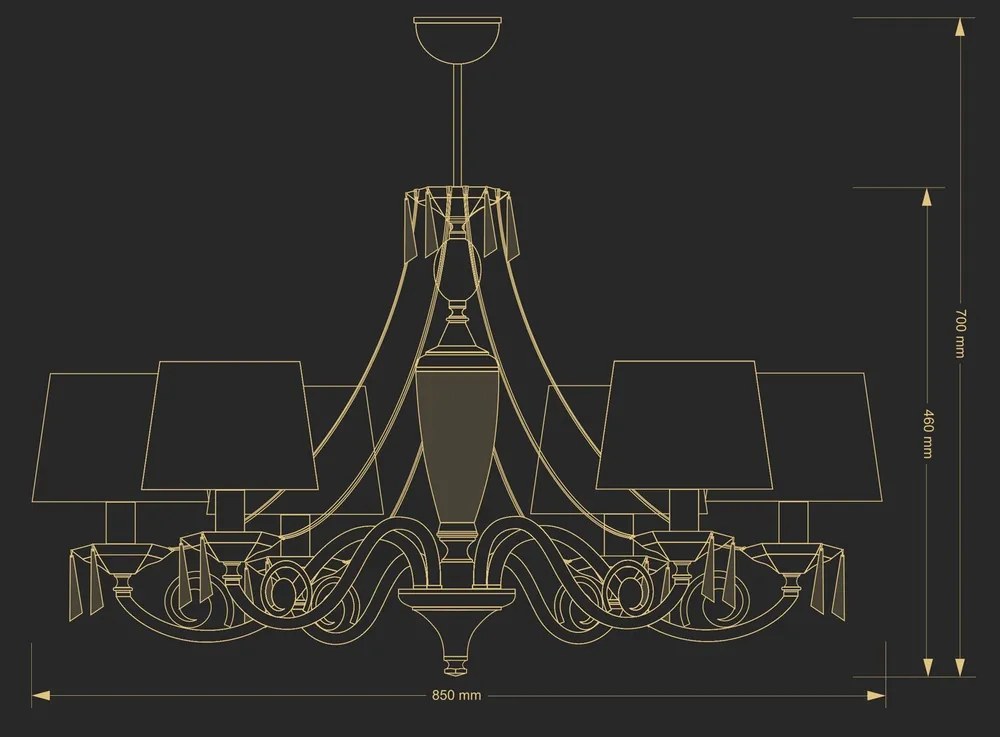 Candelabru 6 brate design clasic cristal Asfour Monza