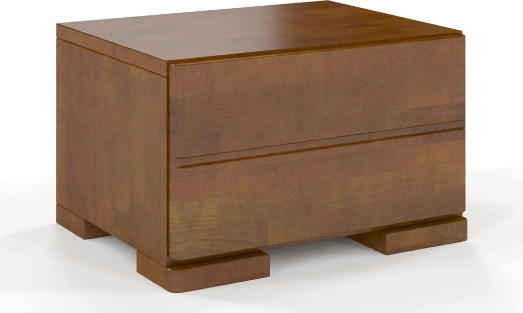 Noptieră lemn masiv TerraCraft 1 Sertar Fag, 40 × 34 × 25 cm - Palisander