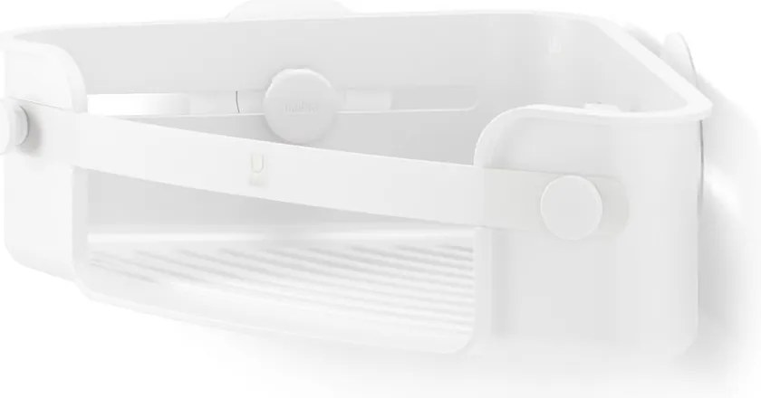 Raft pentru baie alb autoadeziv/pentru colț din plastic reciclat Flex – Umbra