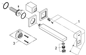 GROHE 23447000 - Baterie pentru lavoar EUROCUBE, 231 mm, crom lucios