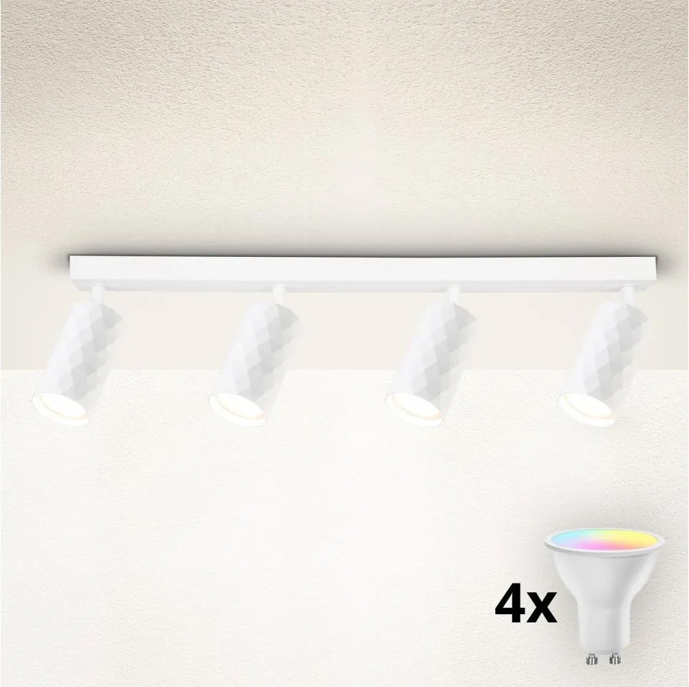 Brilagi - Spot LED RGBW reglabil SELE DIAMANT 4xGU10/6,5W/230V Wi-Fi alb