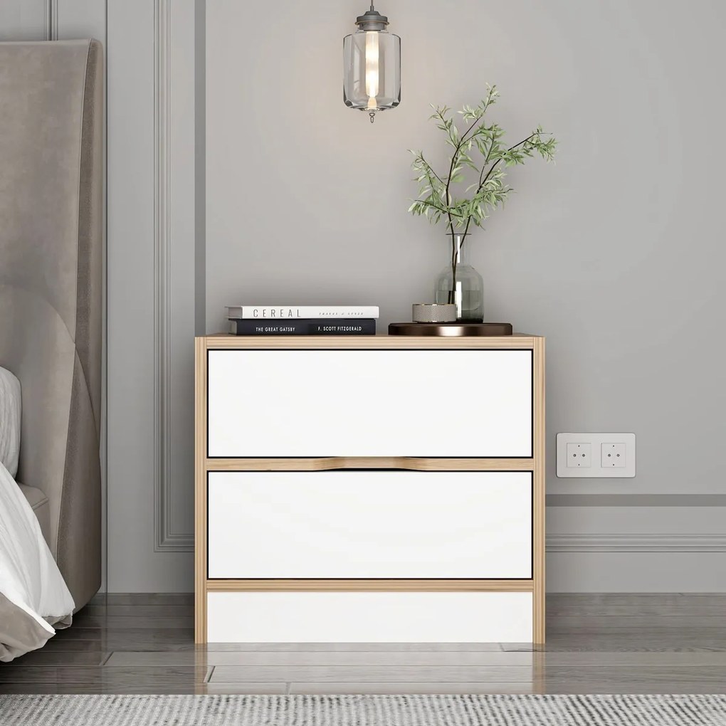Măsuță de noptieră Elina Walnut White