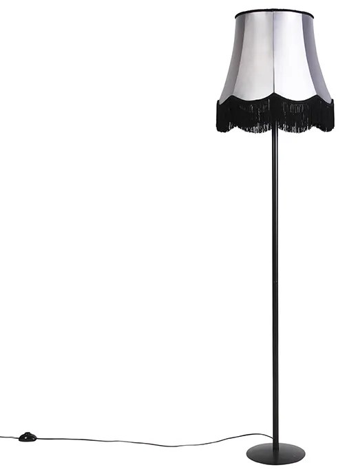 Lampă de podea retro neagră Abajur negru negru cu gri 45 cm - Simplo