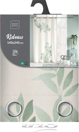 Perdea cu model de frunze imprimate, NYMPA, 140 x 240 cm