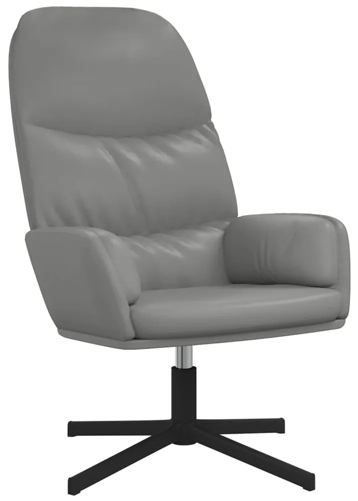341056 vidaXL Scaun de relaxare,gri, piele ecologică
