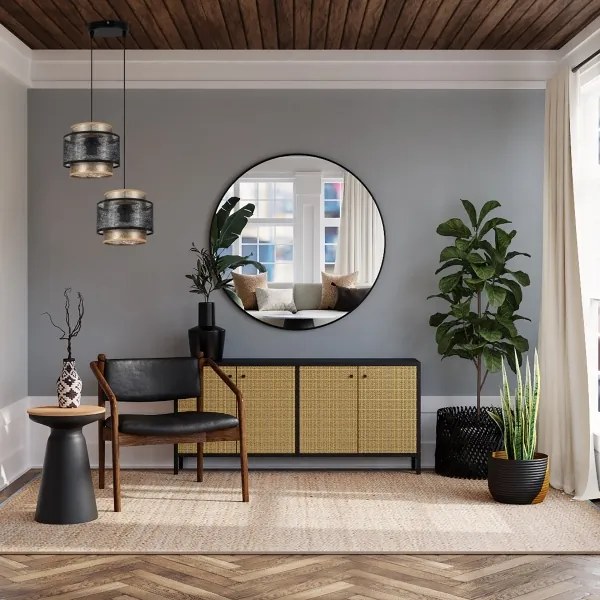 Lustră pe cablu GABI 2xE27/60W/230V aurie/neagră d. 30 cm