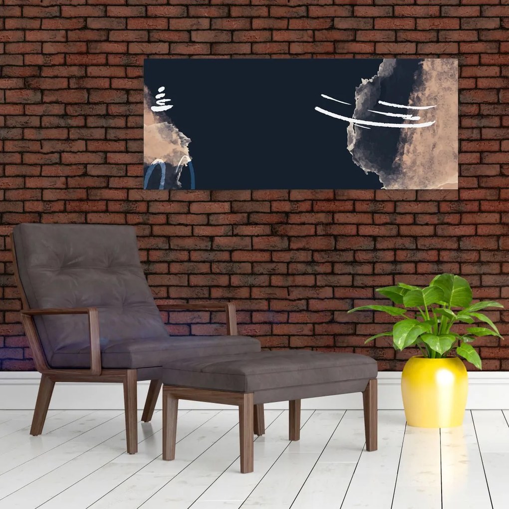 Tablou - Abstracție albastru închis (120x50 cm)