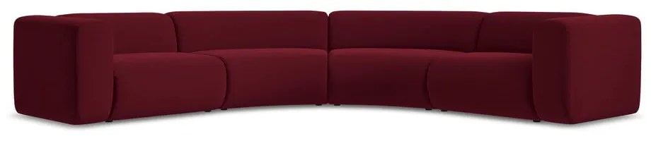 Colțar burgundy cu tapițerie din catifea Ekahi – Makamii