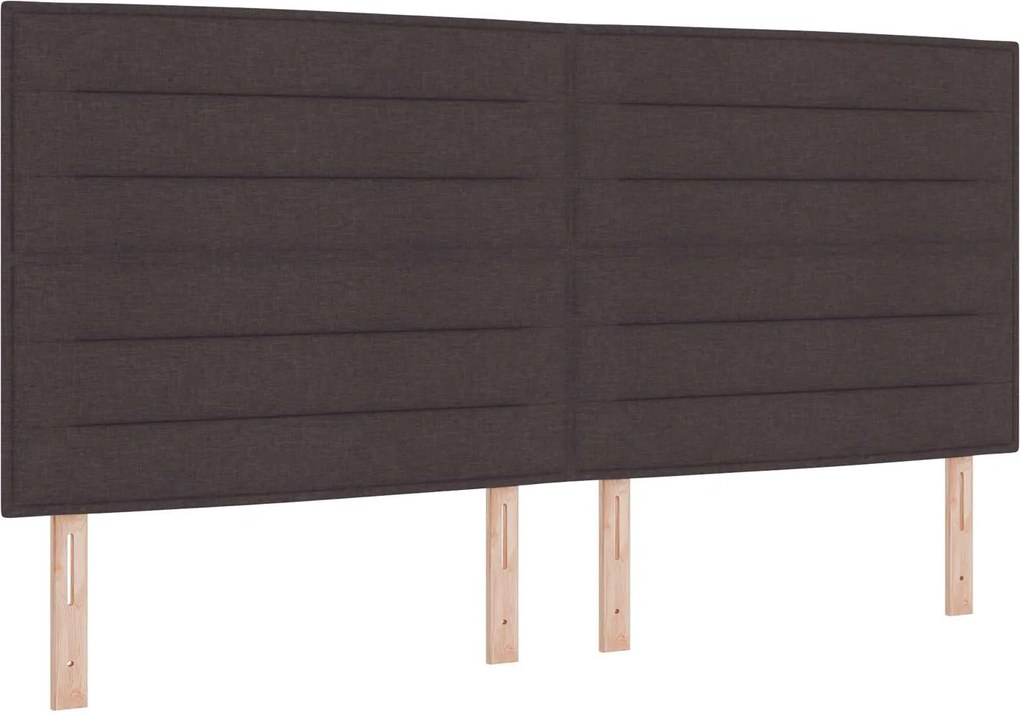 vidaXL Tăblie LED cu benzi LED Manual Maro închis 200 cm țesătură