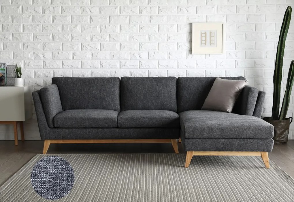 Supermobel Set canapea în formă de SKD 978, 260x85x162, gri întuneric, stânga