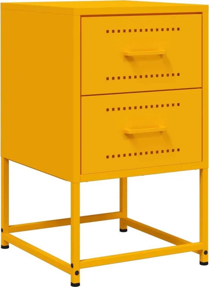 vidaXL Noptieră, galben muștar, 36x39x60,5 cm, oțel