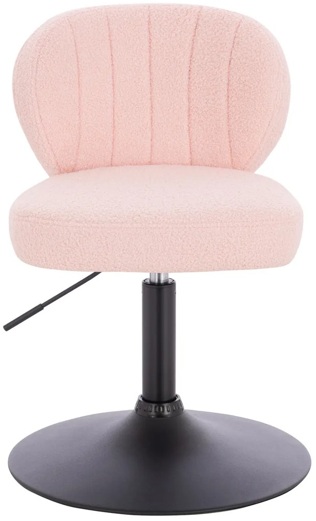 HR193N Scaun Roz Pudra Boucle cu Bază Neagră