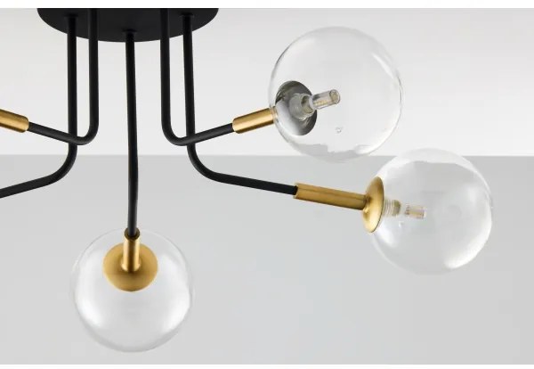 Lustră pe tijă Jupiter 2040 BURANO 5xG9/10W/230V negru/auriu/transparent