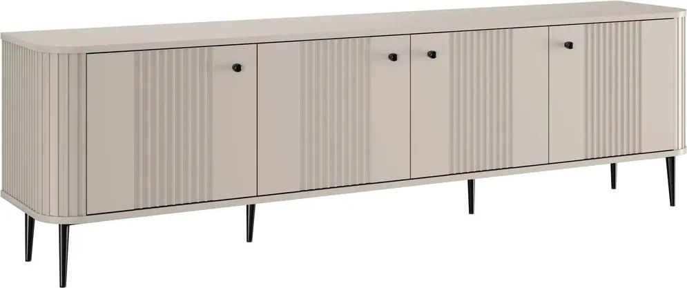 Dulap TV Vesper 4D 187 cm - cașmir / picioare negre