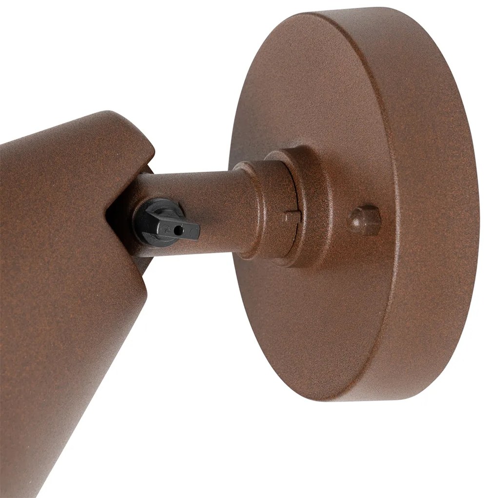 Aplică modernă de perete pentru exterior maro ruginiu IP44 reglabilă - Ciara
