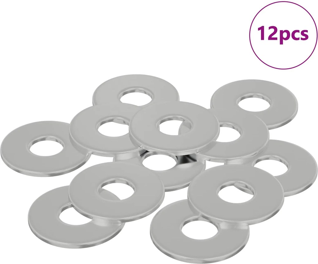 vidaXL Îmbinări 12 pcs Argintiu 12 x 12 x 1,2 cm Fier