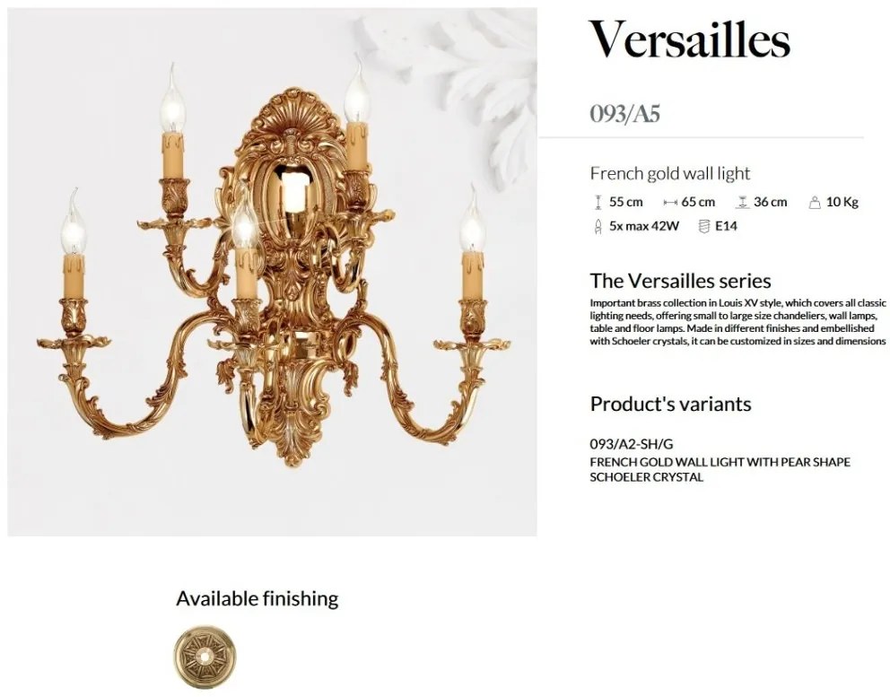 Aplica de perete LUX realizata manual, Versailles