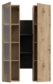 Poliță de perete INAR, stejar/negru