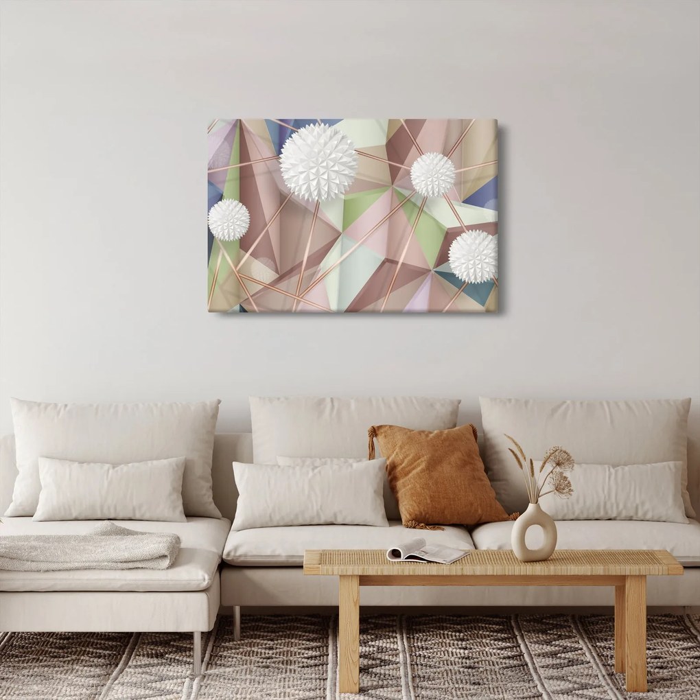 Tablou - 3D abstract culori pastel (90x60 cm)