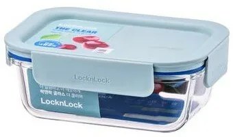 LOCKnLOCK Borcan dreptunghiular din sticlă CLEAR,380 ml , mentă, 380 ml