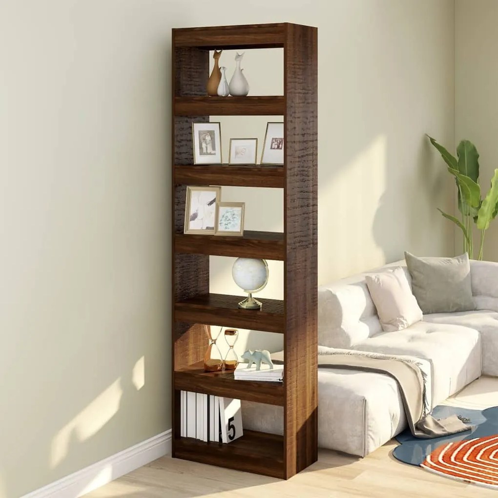 813613 vidaXL Bibliotecă/Separator cameră, stejar maro, 60x30x198 cm
