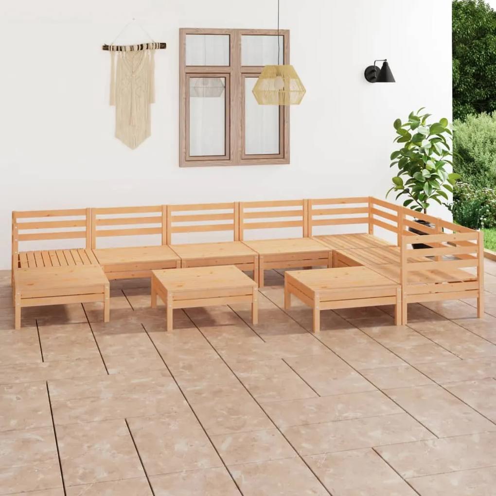 3083029 vidaXL Set mobilier de grădină, 10 piese, lemn masiv de pin
