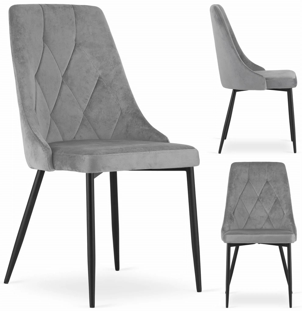 OFERTA Scaun de dining catifelat gri deschis IMOLA Calitate II.