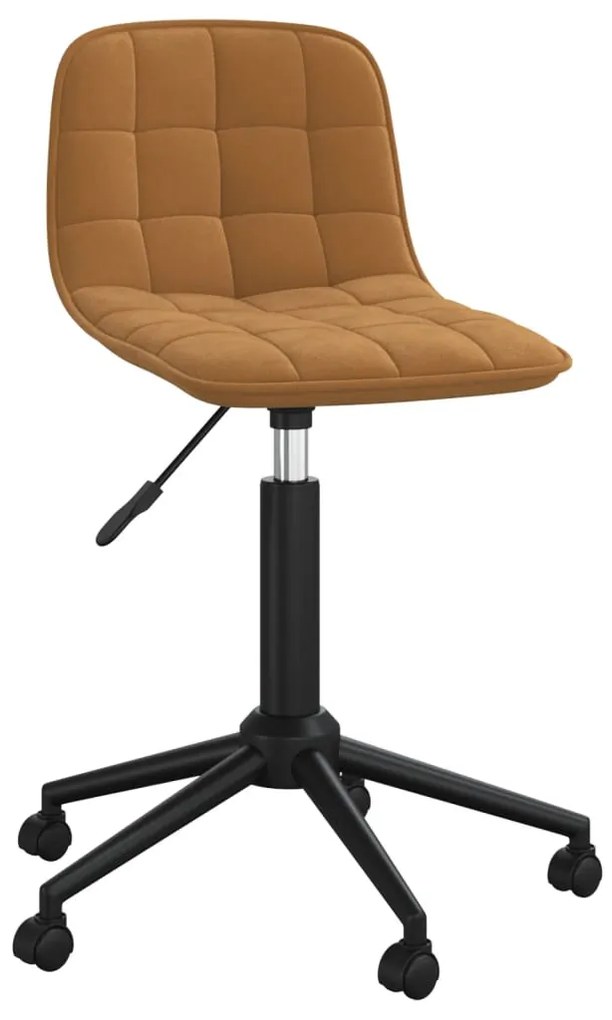 334104 vidaXL Scaun de masă pivotant, maro, catifea